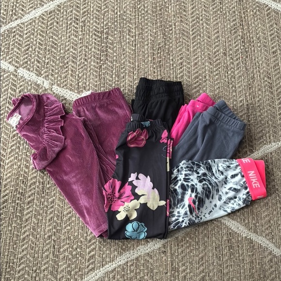 Nike| Adidas & Others Pink|Gray|Black Leggings| Jogger Athletic Wear Sz 6-7 - Picture 1 of 14
